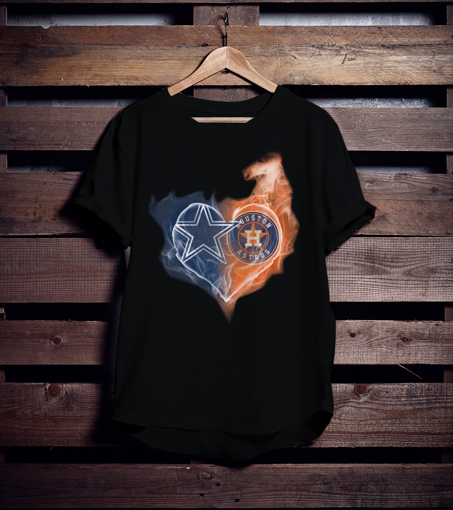 Dallas Cowboys Houston Astros Heartfire Collaboration T-Shirt