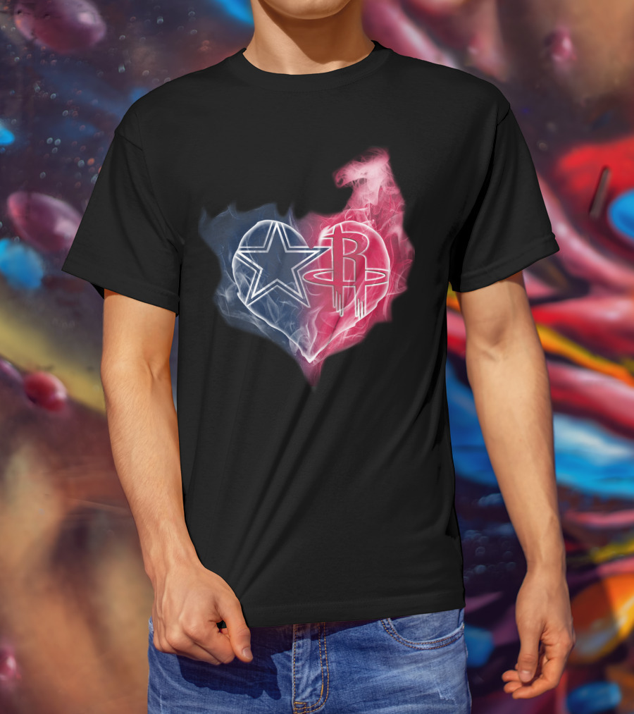 Cowboys Houston Rockets Heart T-Shirt