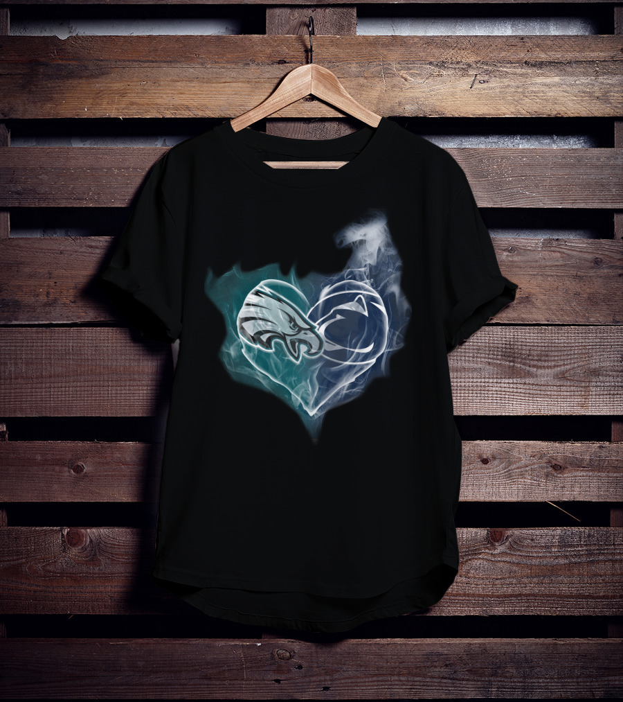 Philadelphia Eagles Penn State Nittany Lions Heart Smoke T-Shirt