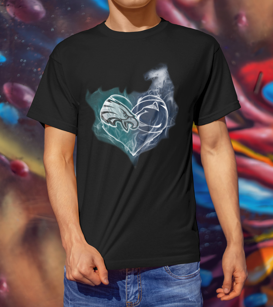 Philadelphia Eagles Penn State Nittany Lions Heart Smoke T-Shirt