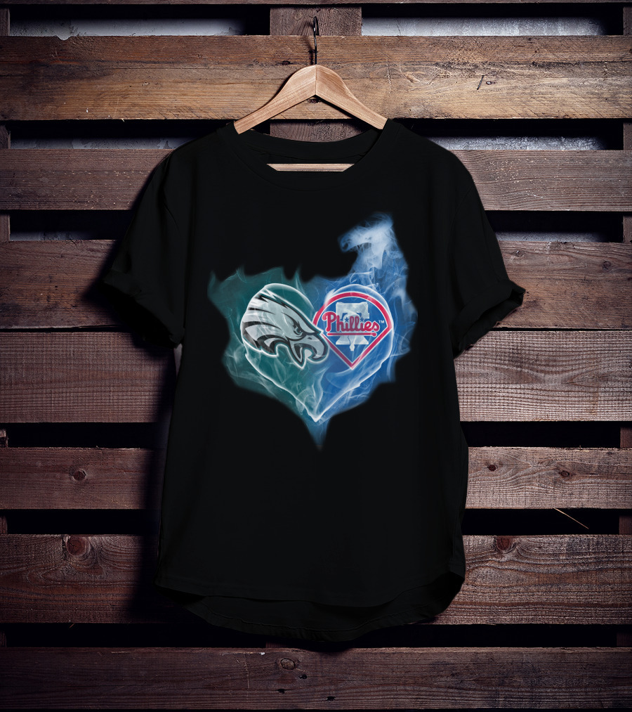 Philadelphia Eagles Phillies Heart T-Shirt