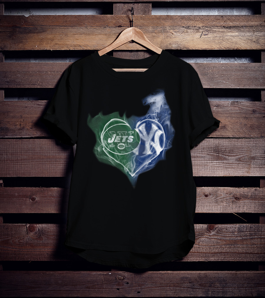 Jets Yankees Heart Smoke T-Shirt
