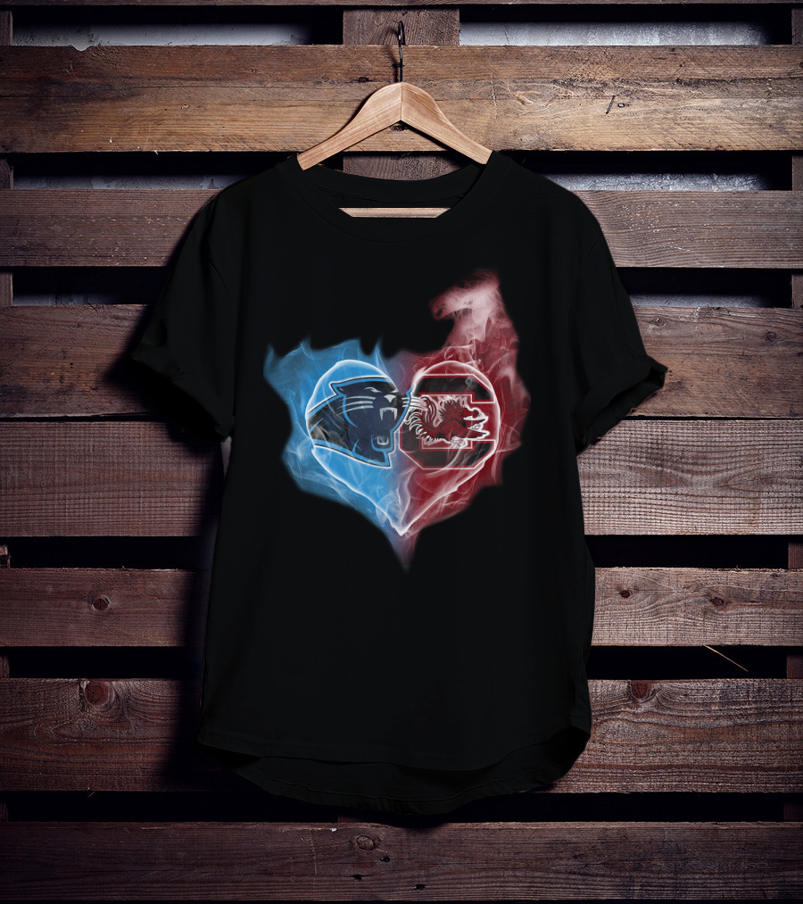 Panthers South Carolina Gamecocks Heart Icon T-Shirt