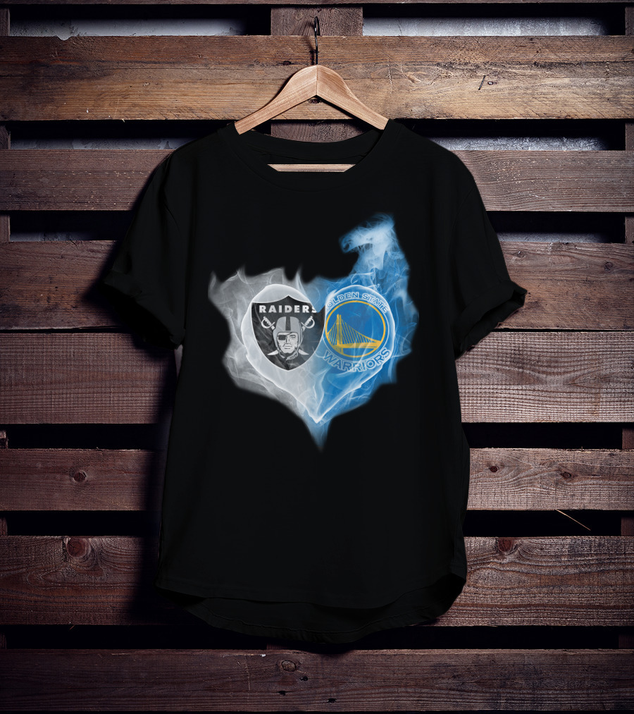 Raiders Golden State Warriors Heart Fusion T-Shirt
