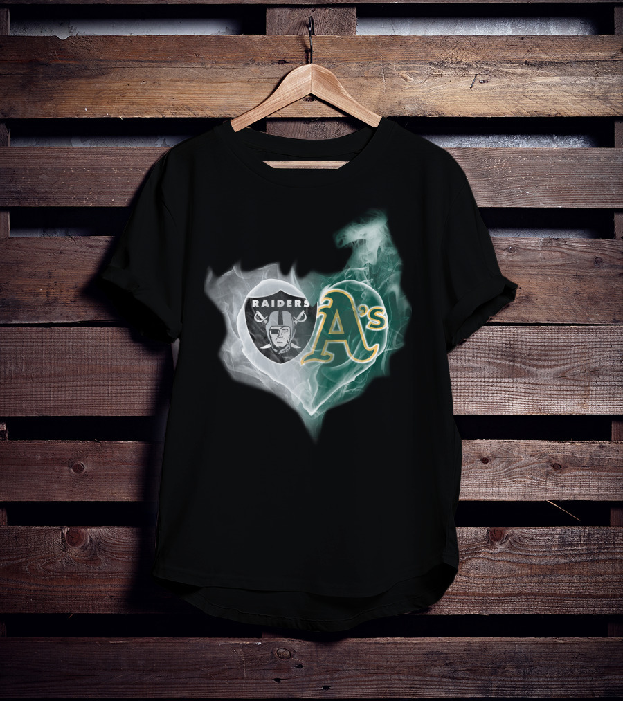 Raiders A's Heart Smoke T-Shirt
