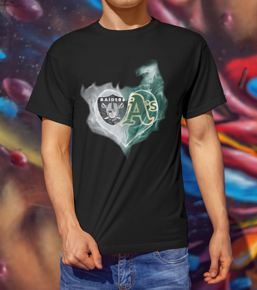 Raiders A's Heart Smoke T-Shirt