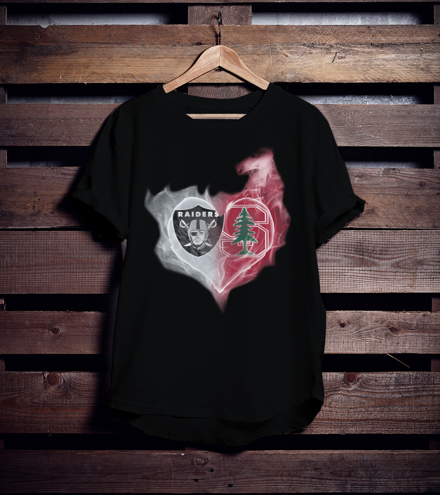 Raiders Stanford Cardinal Heart Emblem Fusion T-Shirt