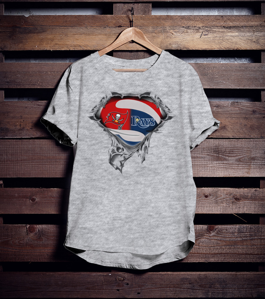 Buccaneers Rays Superhero Torn T-Shirt