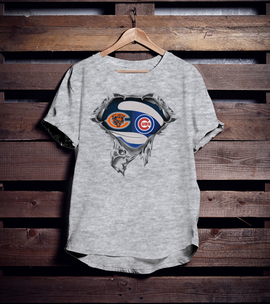 Bears Cubs Football Baseball Fan Crossover Logos T-Shirt