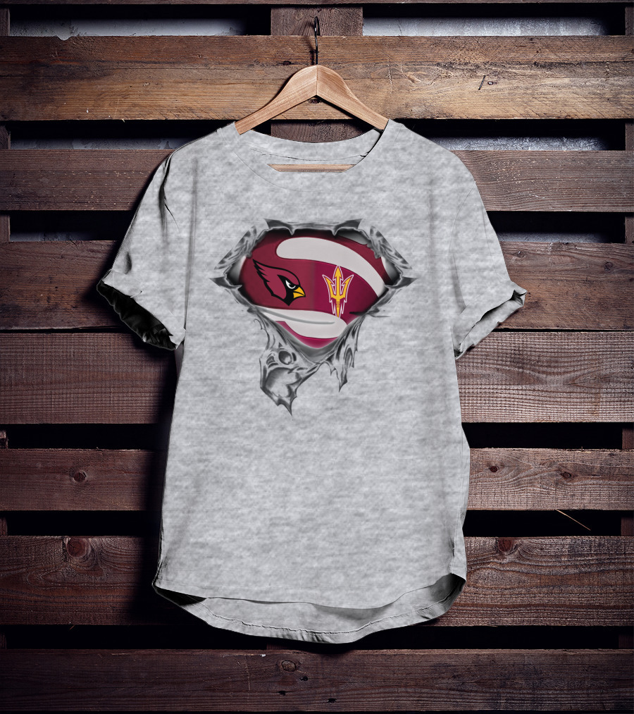 Cardinals Arizona State Logo Mashup Superhero T-Shirt