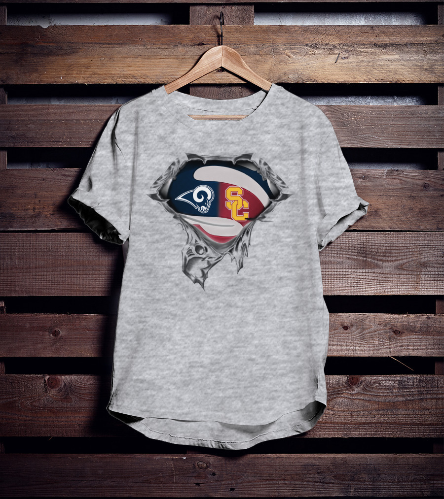 Rams Sc Trojan Logo Rip Effect T-Shirt