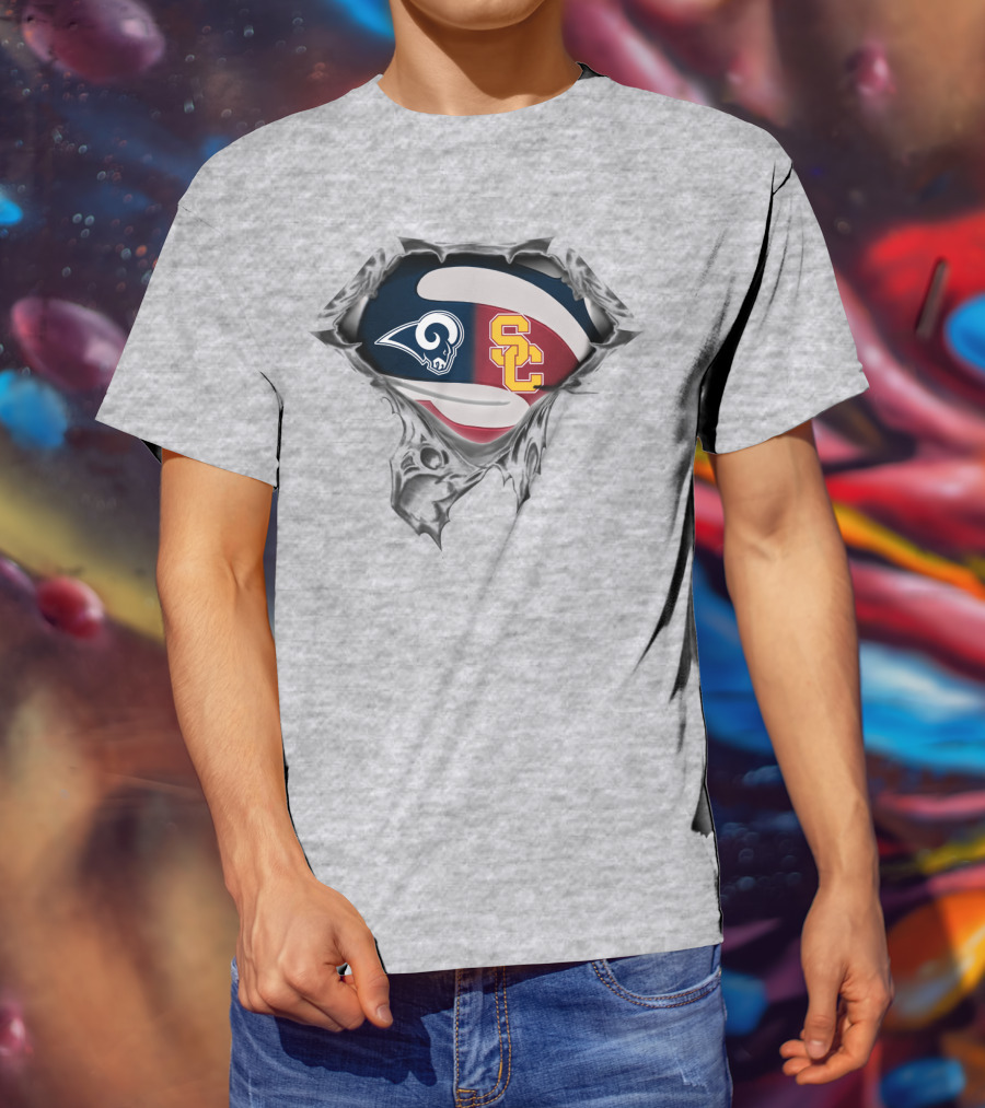 Rams Sc Trojan Logo Rip Effect T-Shirt