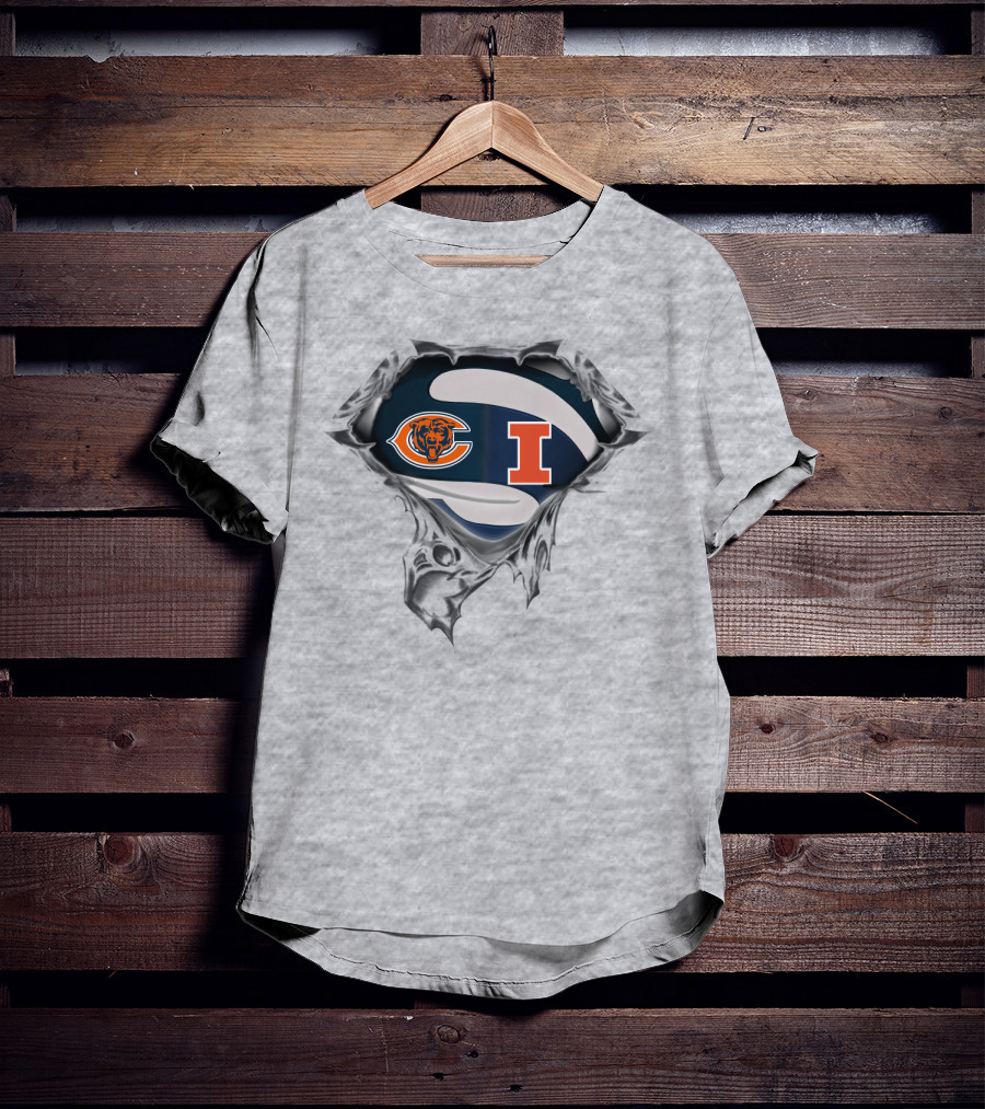 Bears Fighting Illini Logo Mashup T-Shirt