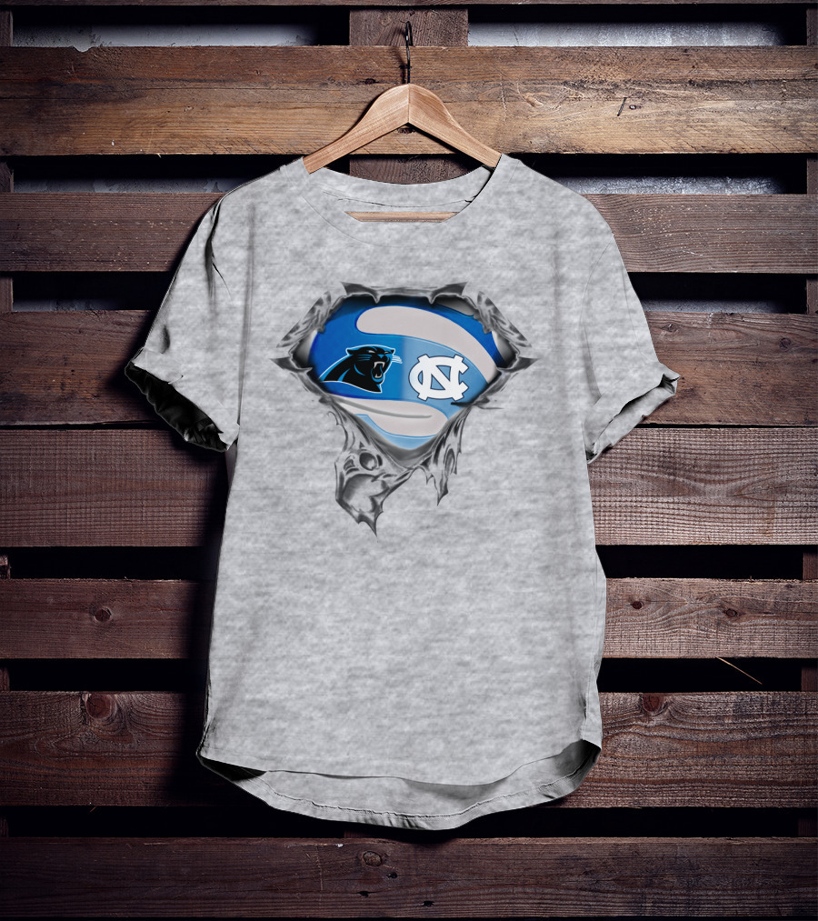 Carolina Panthers Tar Heels Nc Logo Mashup T-Shirt
