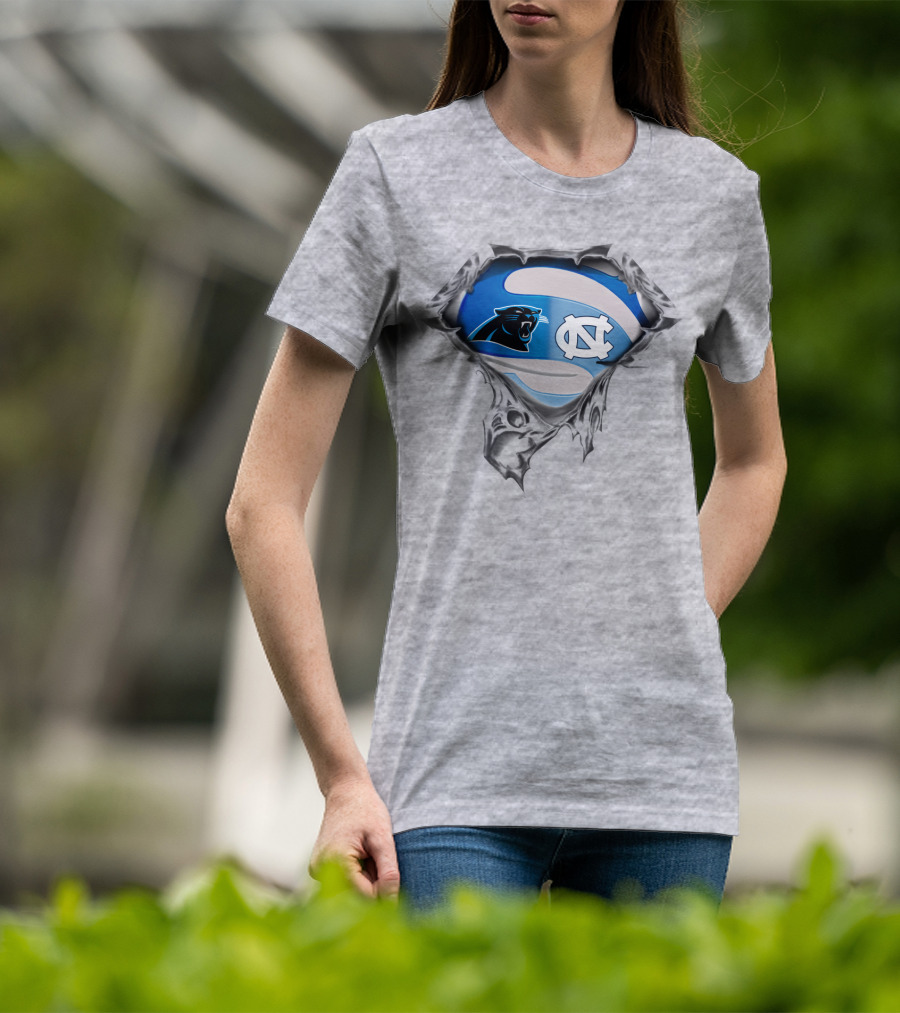 Carolina Panthers Tar Heels Nc Logo Mashup T-Shirt