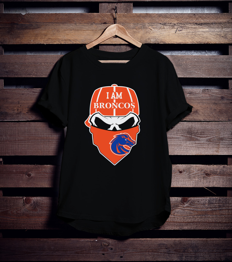 I Am Broncos Boise State Broncos Skull Sports T-Shirt