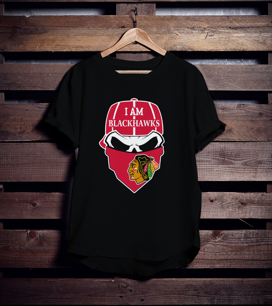 I Am Blackhawks Chicago Blackhawks Skull T-Shirt