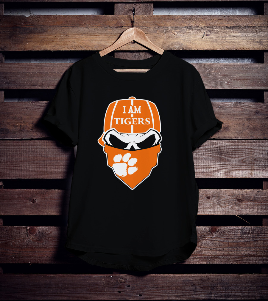 Clemson Tigers I Am Tigers Skull Paw T-Shirt