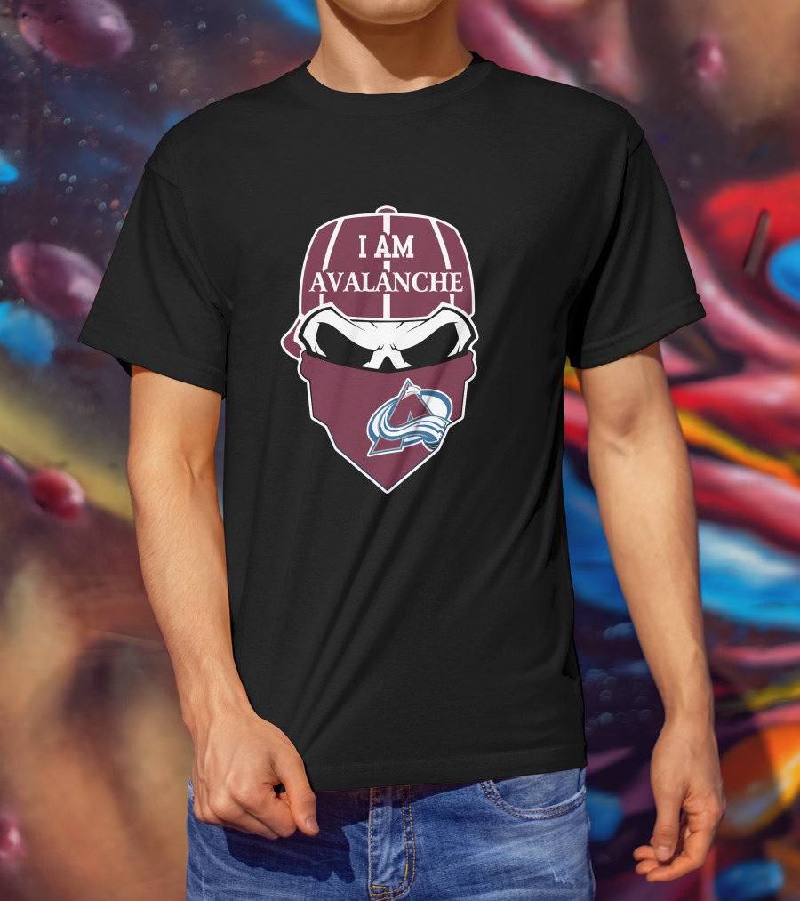 I Am Avalanche Colorado Avalanche Skull T-Shirt