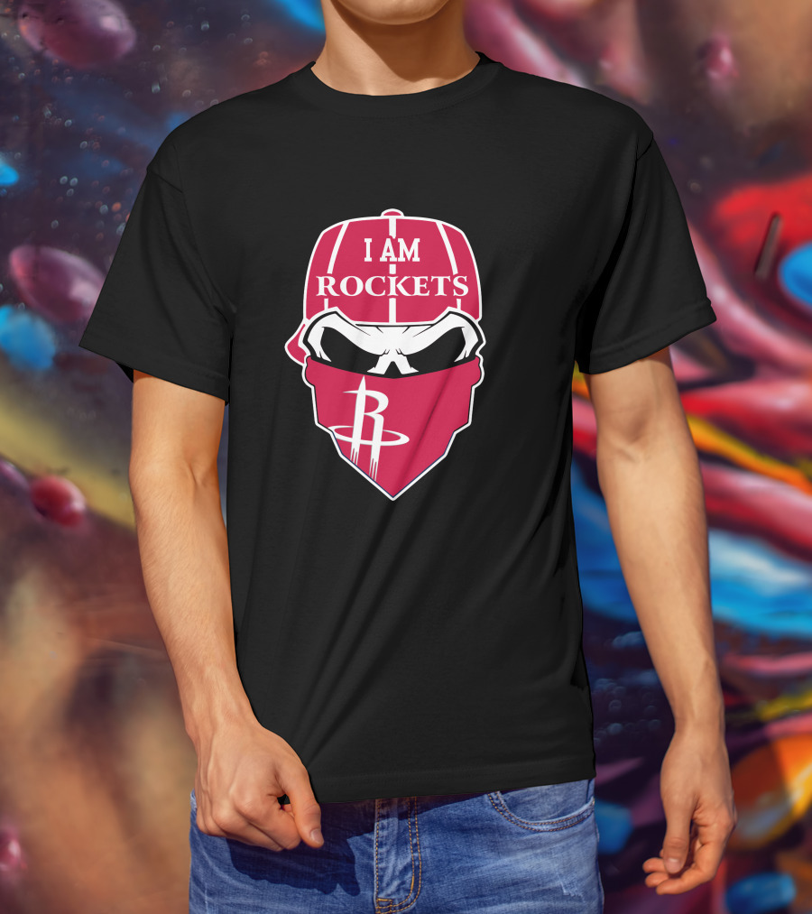 I Am Rockets Skull Bandana Houston T-Shirt