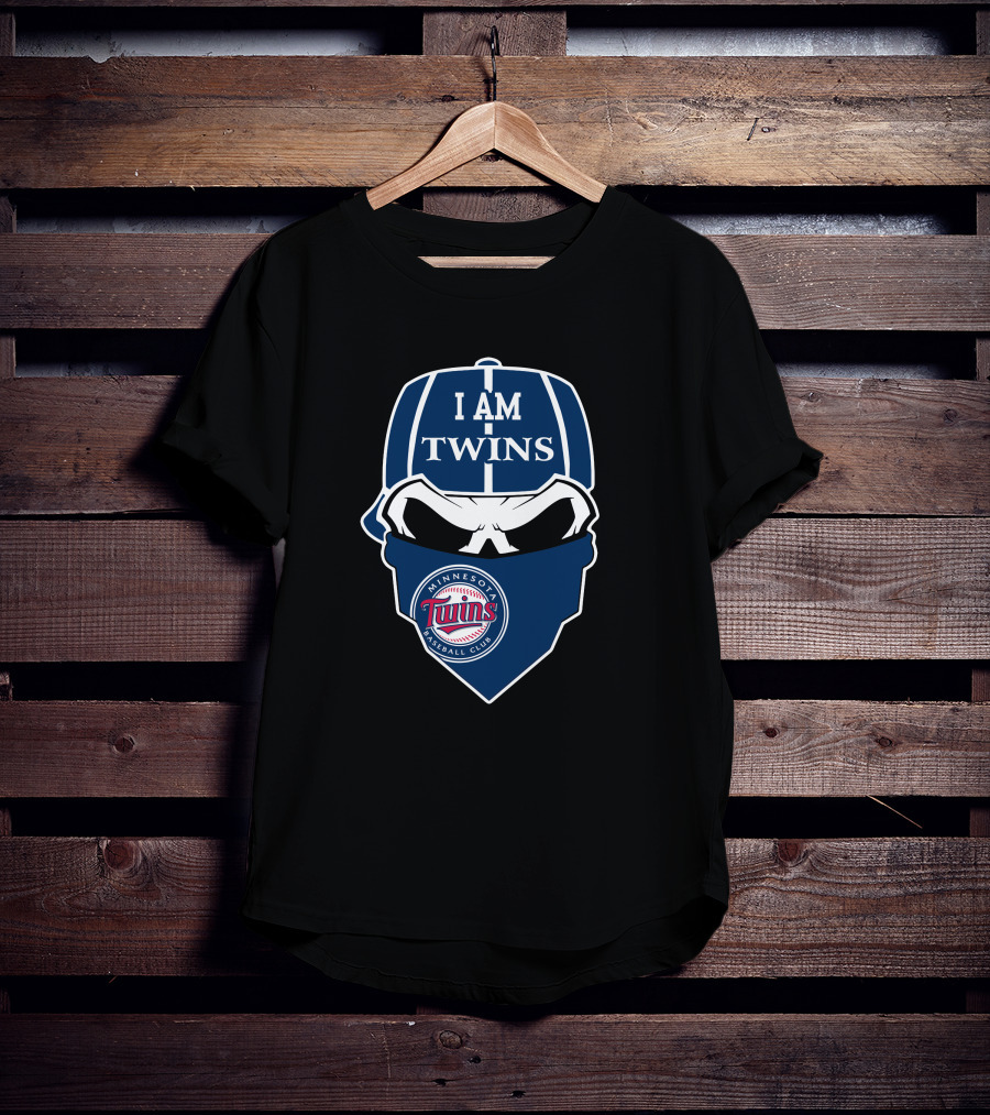 I Am Twins Minnesota Baseball Club Skull T-Shirt