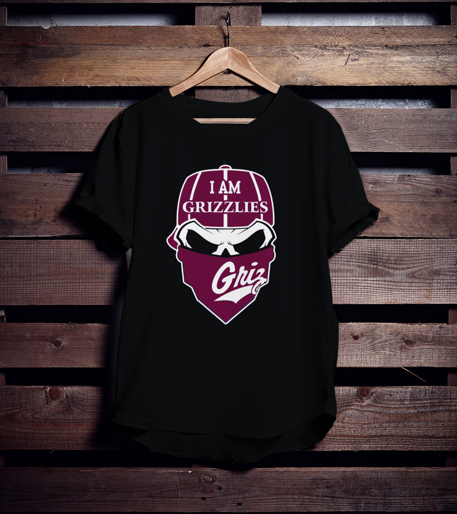 I Am Grizzlies Griz Skull Cap Bandana T-Shirt
