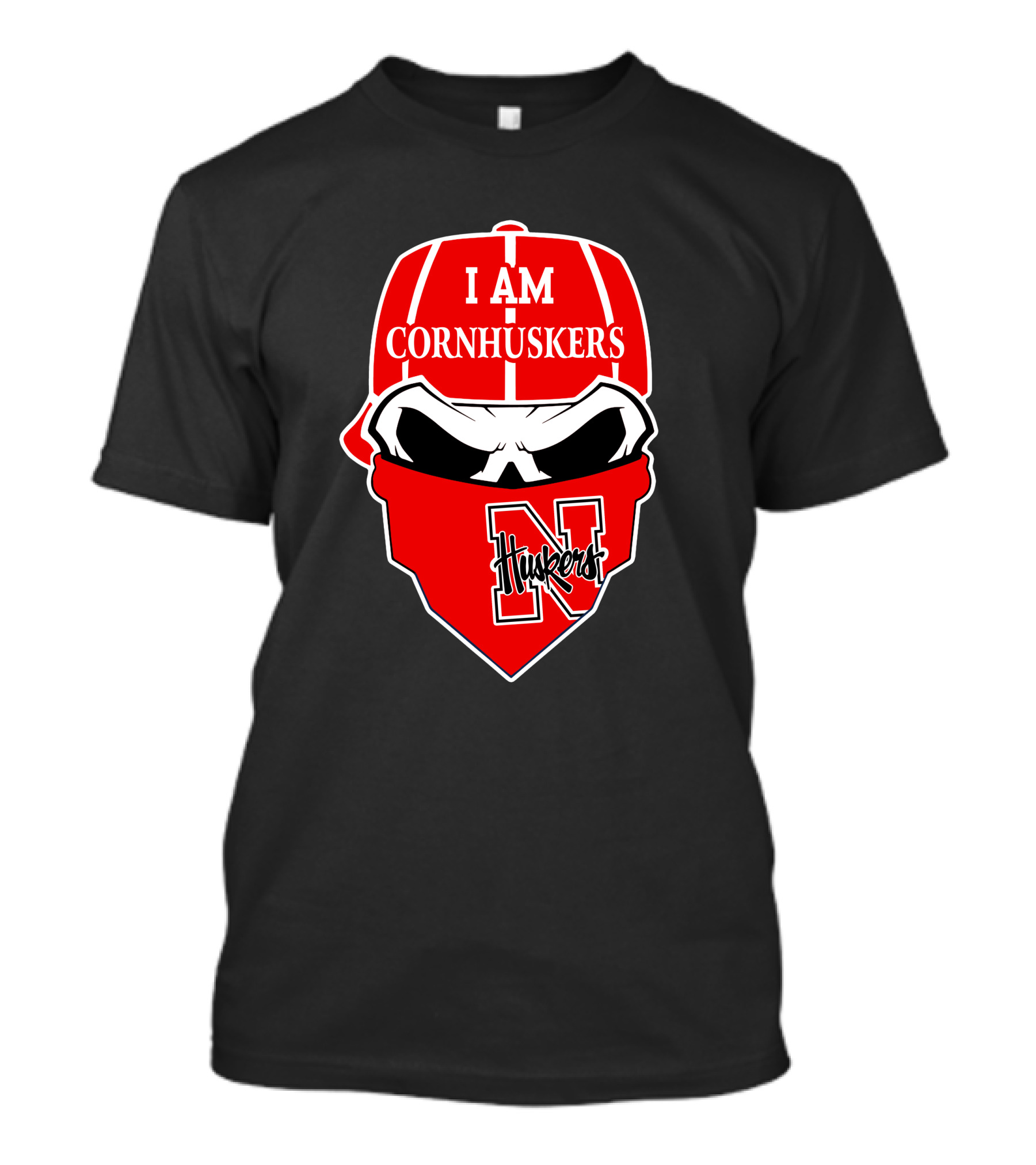 I Am Cornhuskers Skull Nebraska Huskers N T-Shirt
