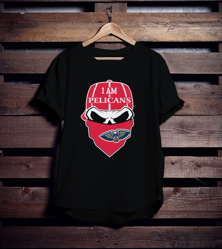 I Am Pelicans New Orleans Skull T-Shirt