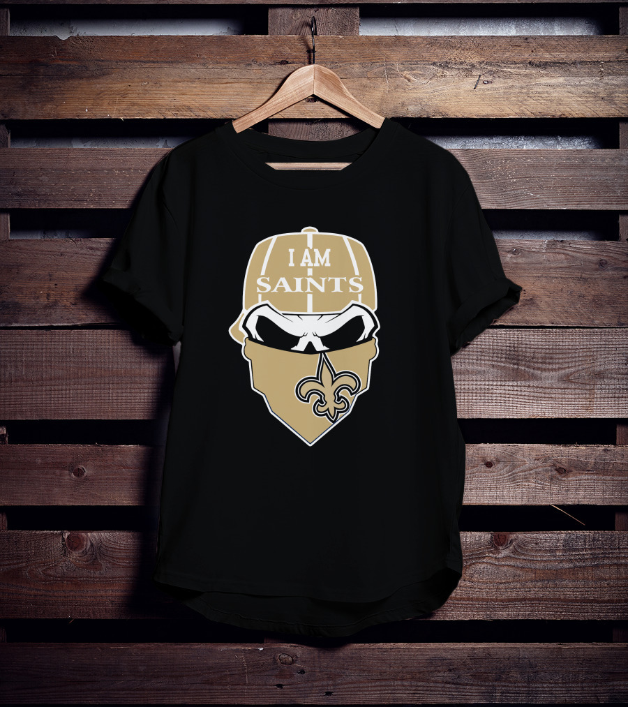 I Am New Orleans Saints Skull Fleur-De-Lis T-Shirt