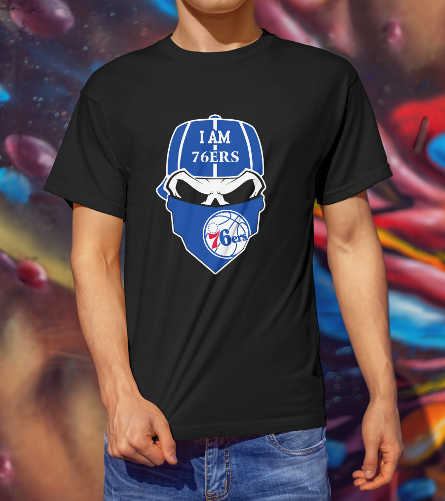 I Am 76ers Skull Logo Philadelphia 76ers T-Shirt