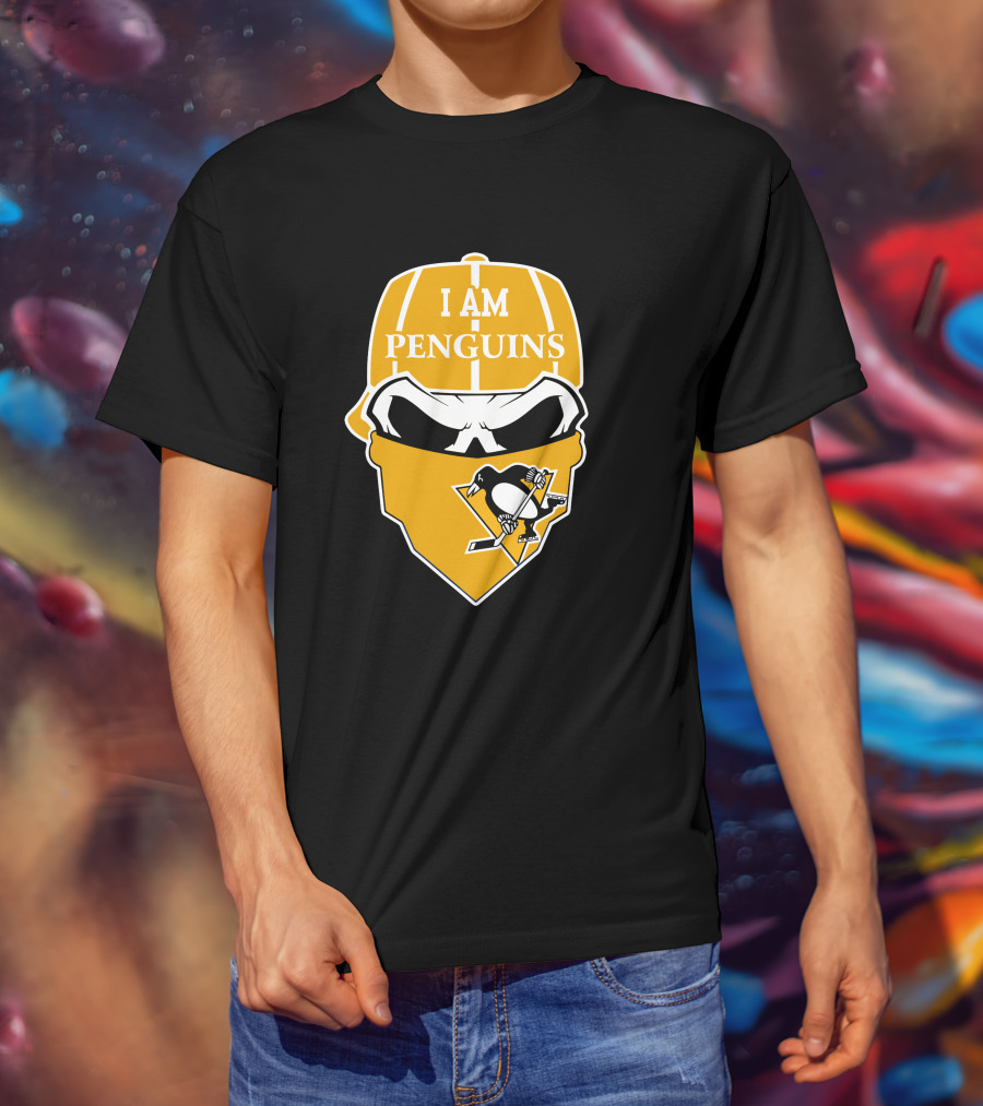 I Am Penguins Skull Hockey Mask T-Shirt