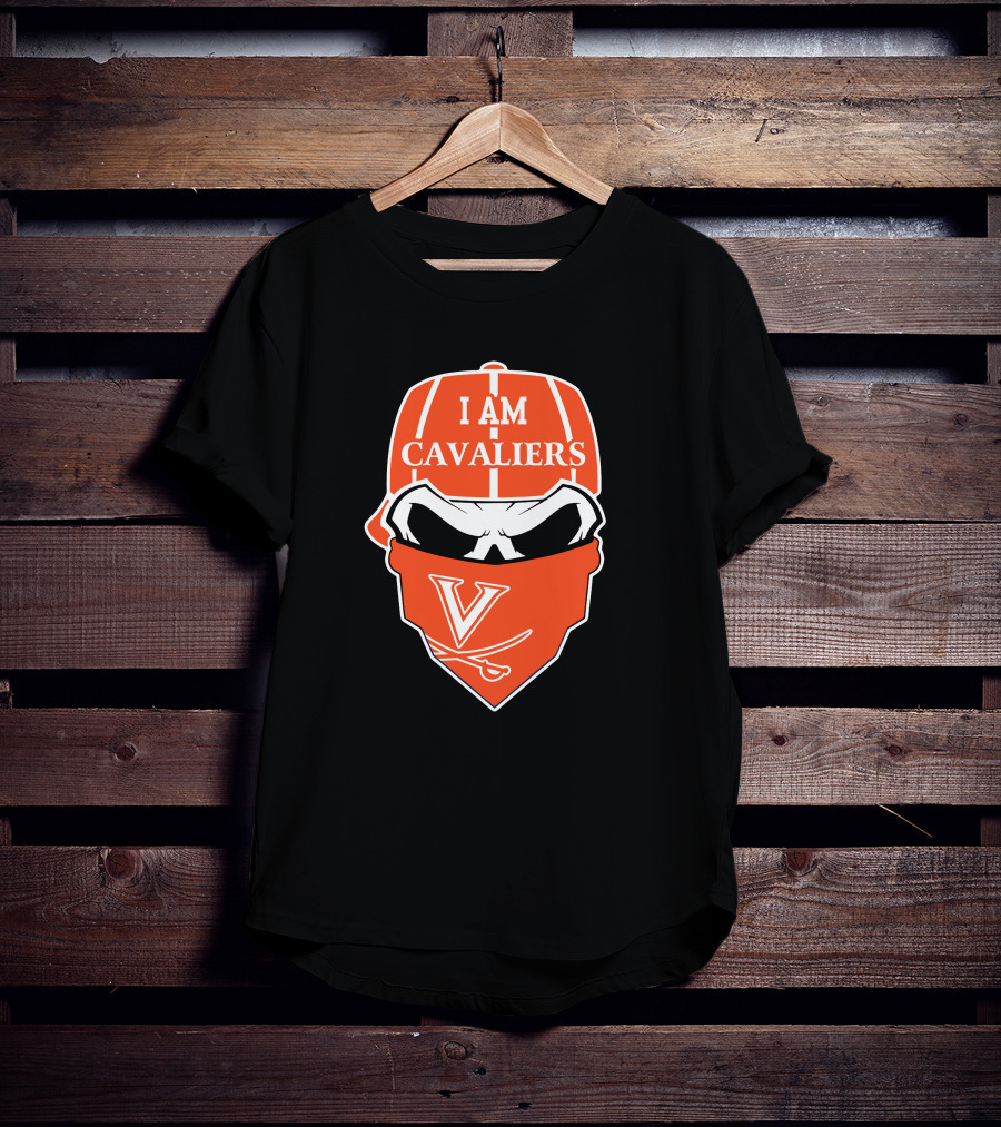I Am Cavaliers Virginia V Skull Bandana T-Shirt