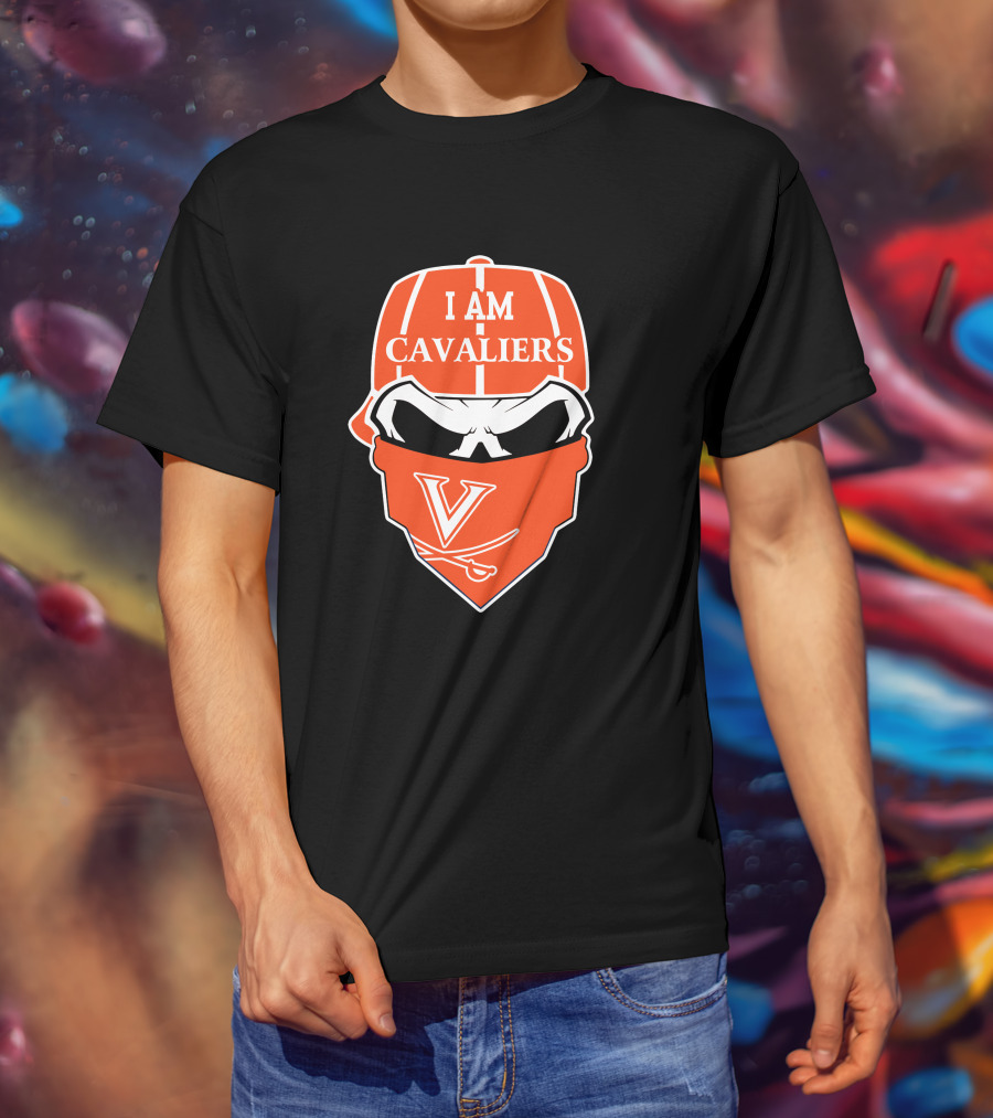 I Am Cavaliers Virginia V Skull Bandana T-Shirt
