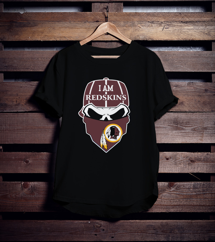 I Am Redskins Skull Logo Face Mask T-Shirt