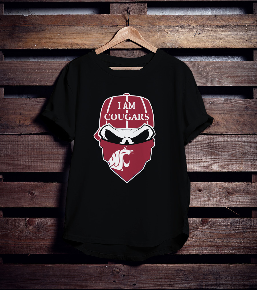 I Am Cougars Washington State Skull T-Shirt
