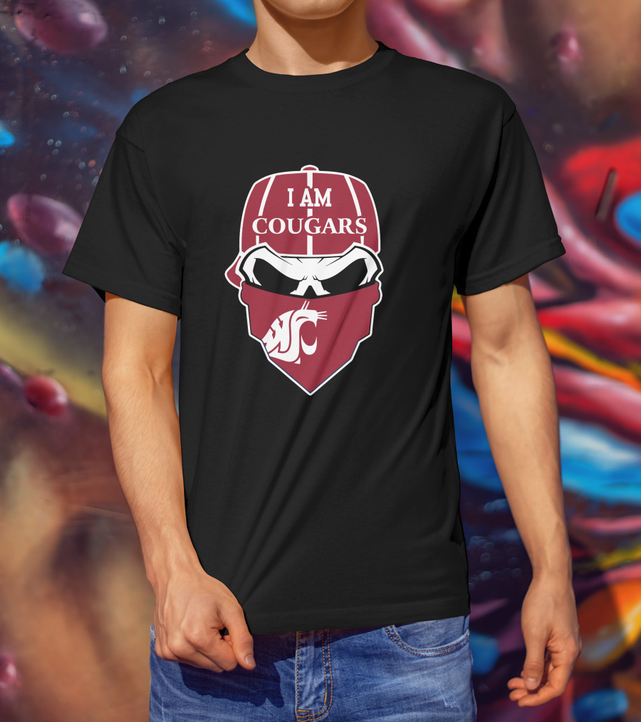 I Am Cougars Washington State Skull T-Shirt