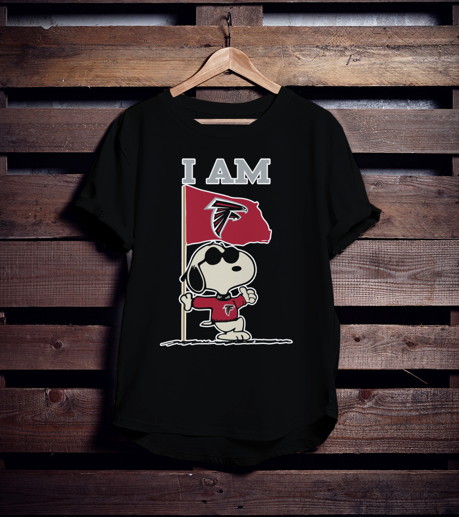 I Am Atlanta Falcons Snoopy Flag T-Shirt