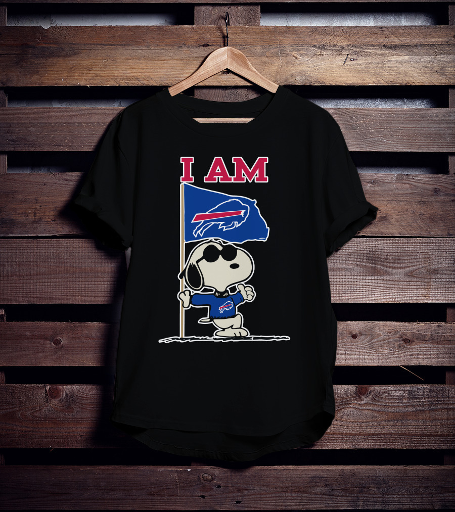 I Am Buffalo Bills Snoopy Flag T-Shirt