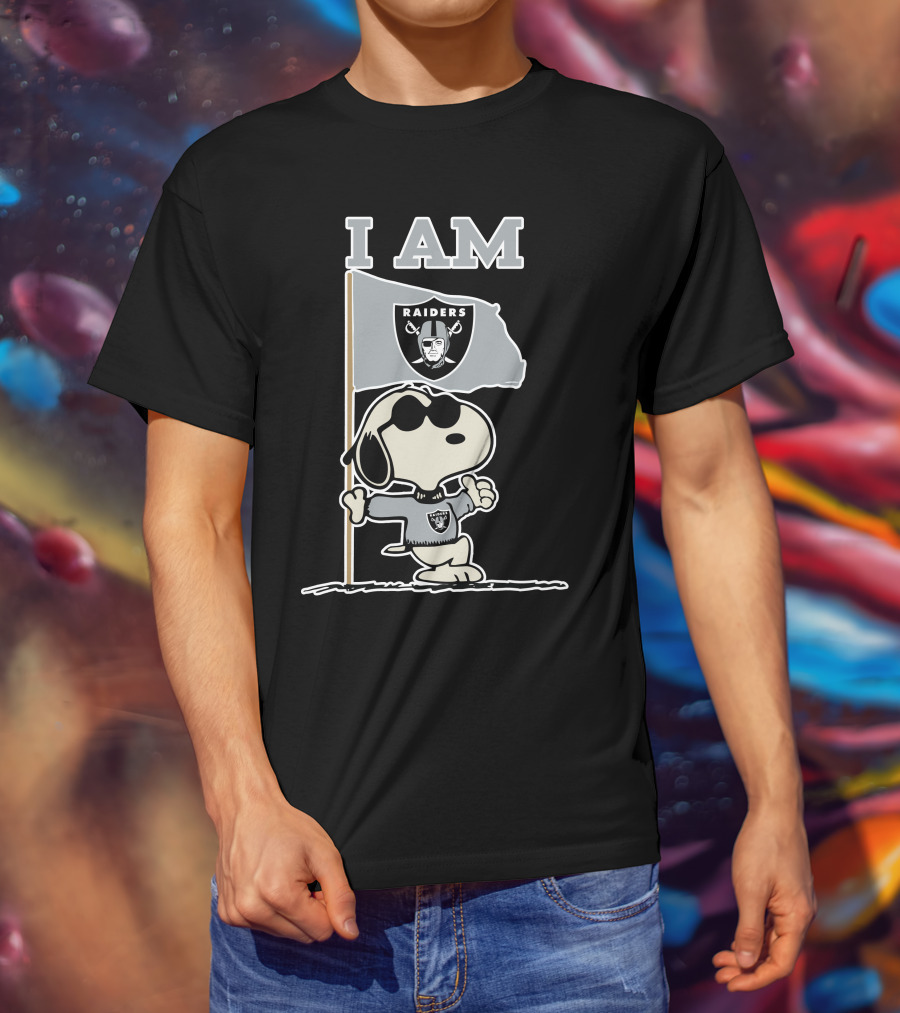 I Am Las Vegas Raiders Snoopy Flag T-Shirt