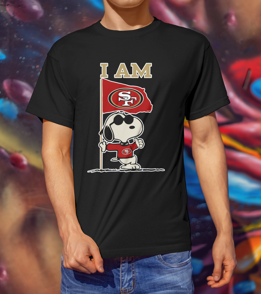 I Am San Francisco 49ers Snoopy Flag T-Shirt