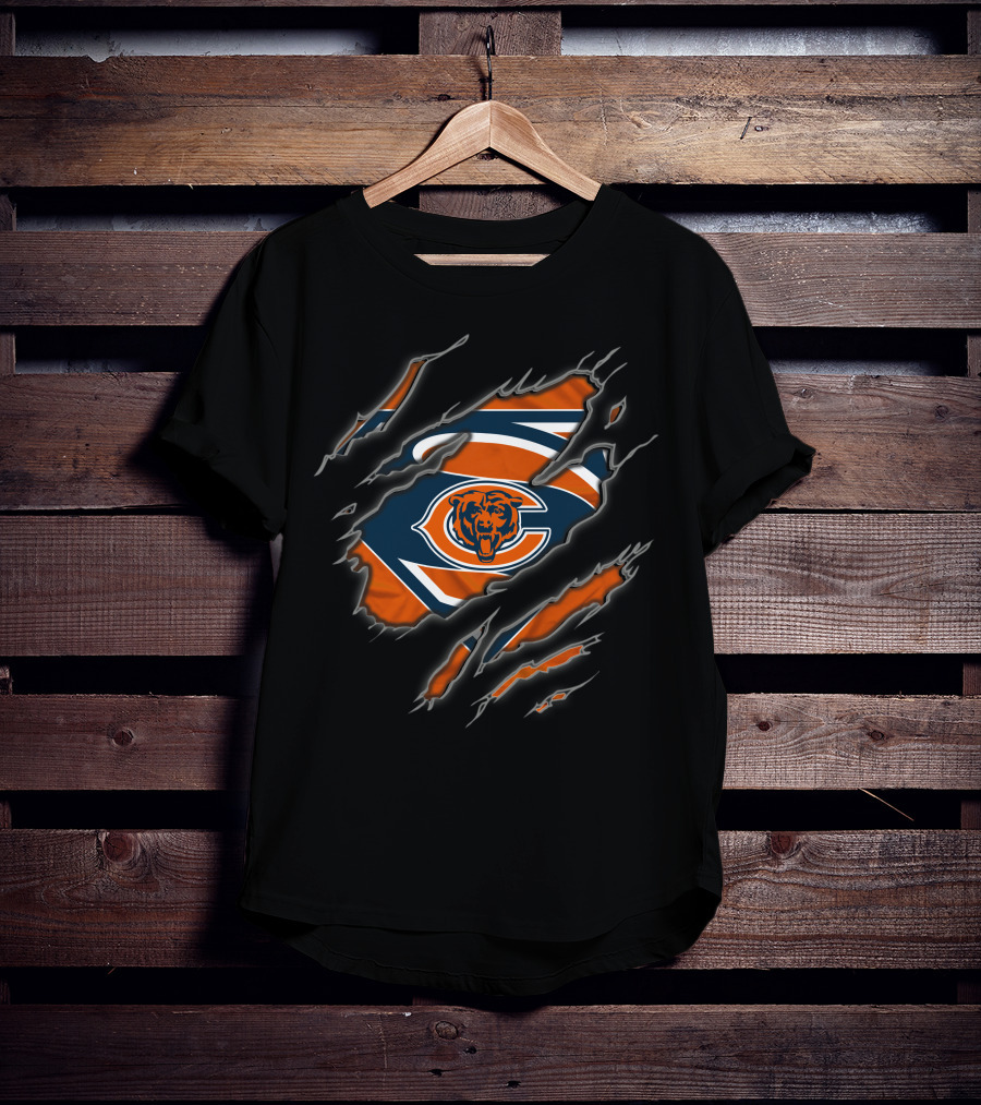 Chicago Bears Superman Logo Ripped T-Shirt