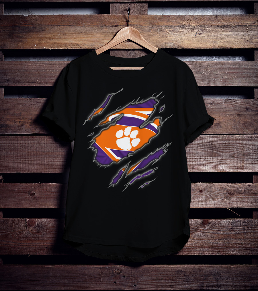 Clemson Tigers Logo Claw Superman 1 T-Shirt