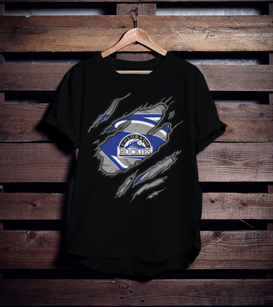 Colorado Rockies Superman Emblem Scratch T-Shirt