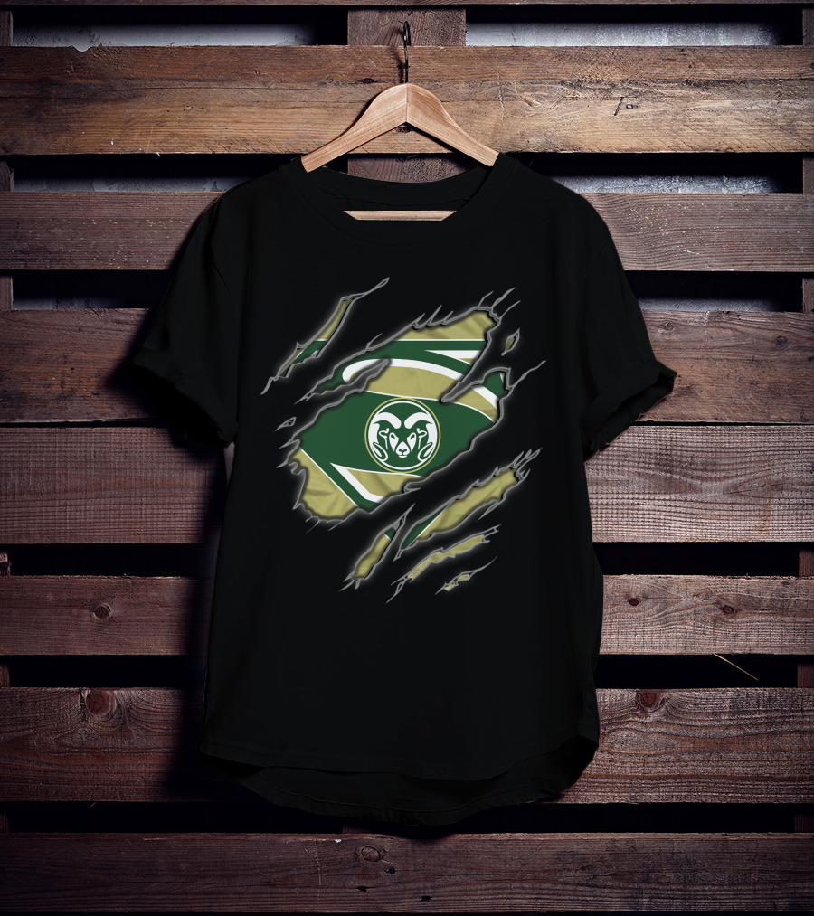 Colorado State Rams Superman Logo Ripped T-Shirt