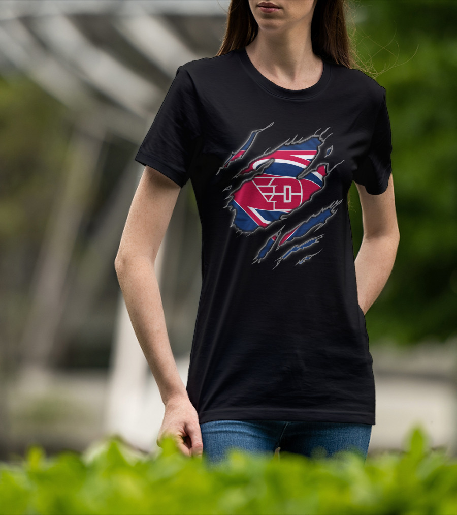Dayton Flyers Superman Logo Claw Marks T-Shirt