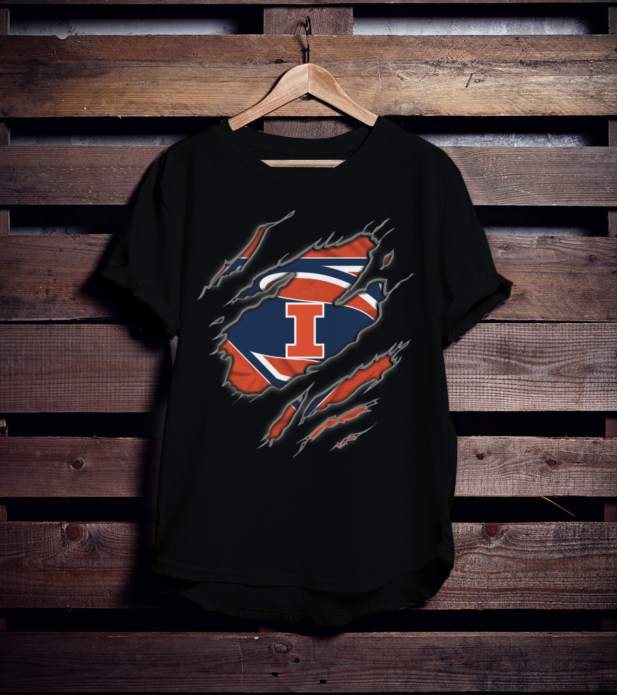 Illinois Fighting Illini Superman Logo Claw T-Shirt