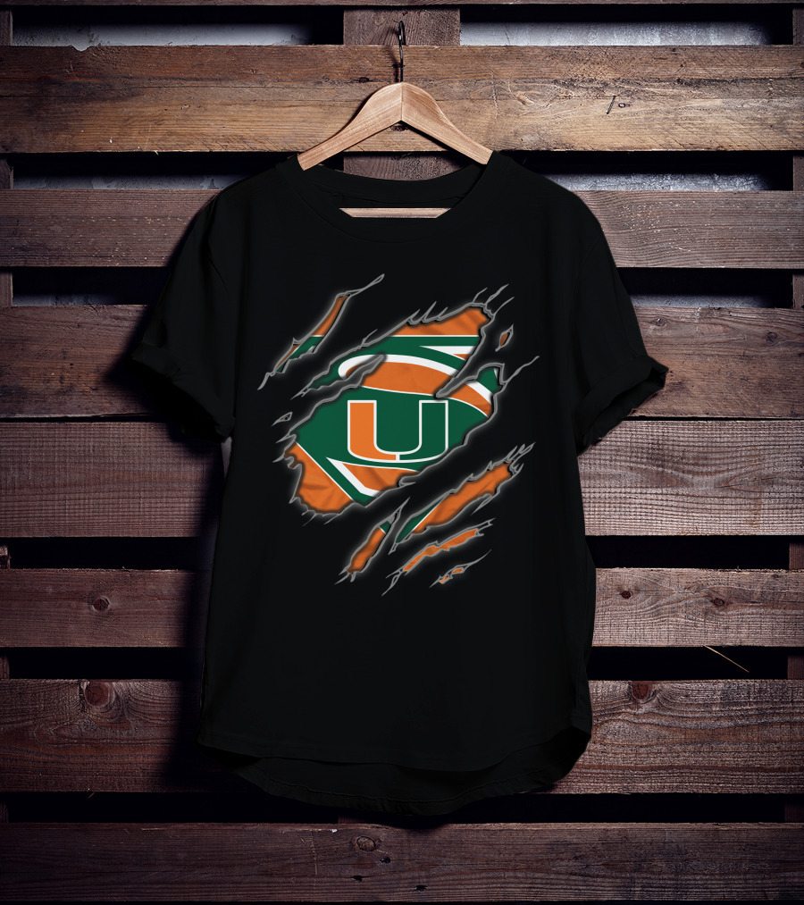 Miami Hurricanes Superman U Logo Claw Marks T-Shirt