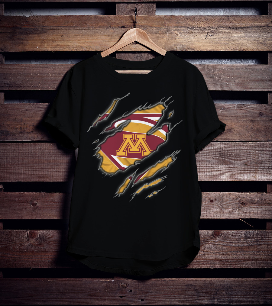 Minnesota Golden Gophers Superman Logo With Claw Marks T-Shirt