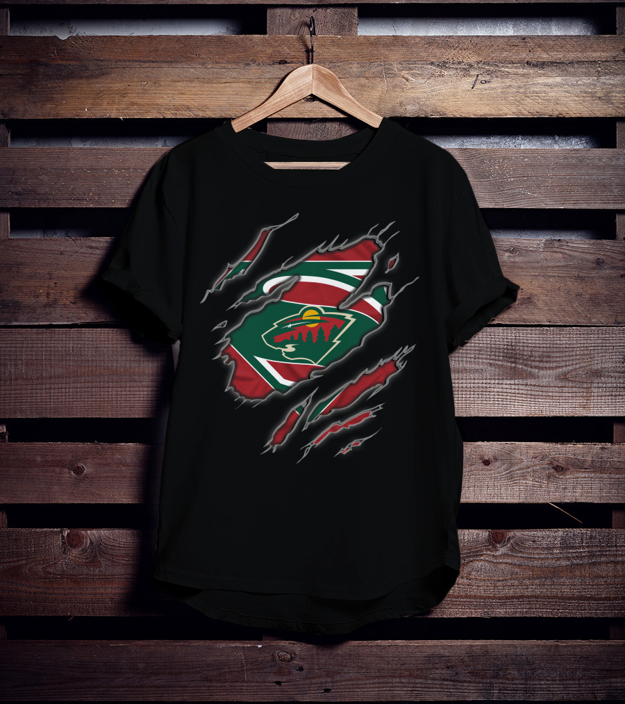 Minnesota Wild Logo Ripped T-Shirt