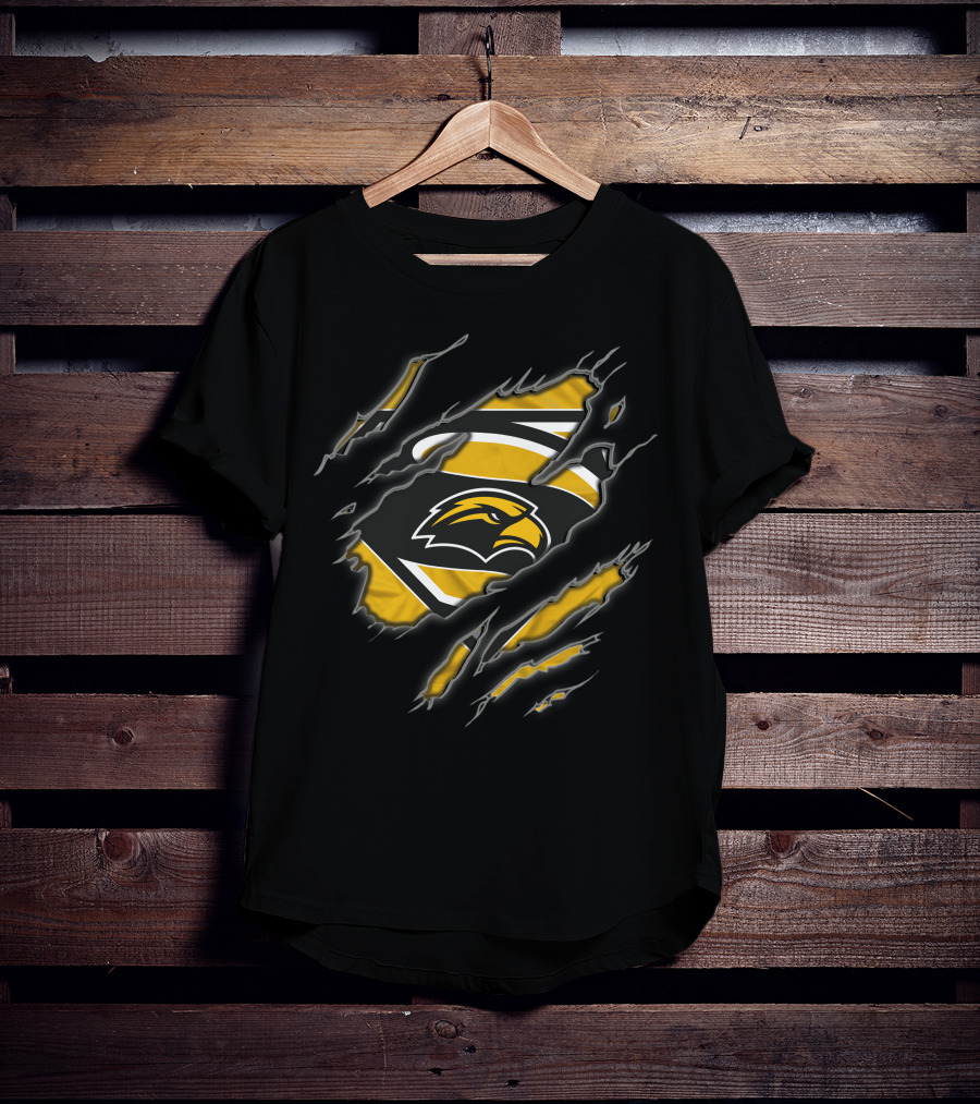Southern Mississippi Golden Eagles Superman Symbol Torn Reveal T-Shirt